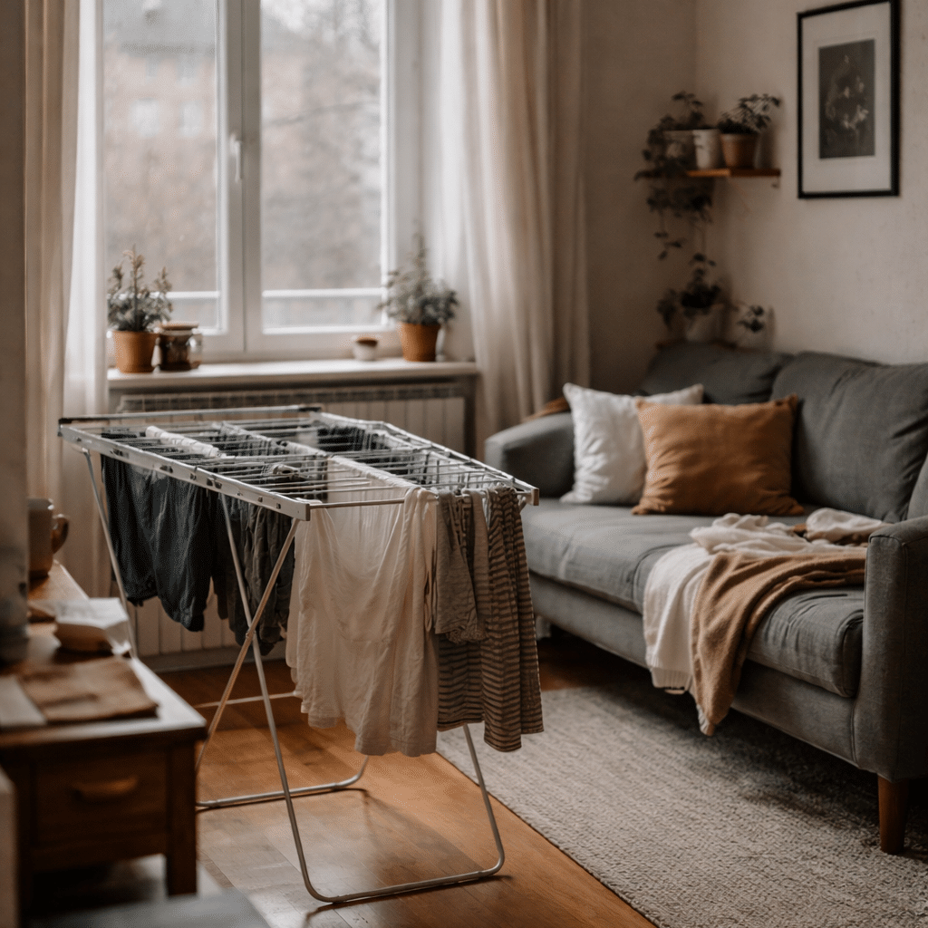 Linge qui sèche lentement en hiver dans un petit appartement. Comment sécher son linge en hiver dans un petit appartement ?