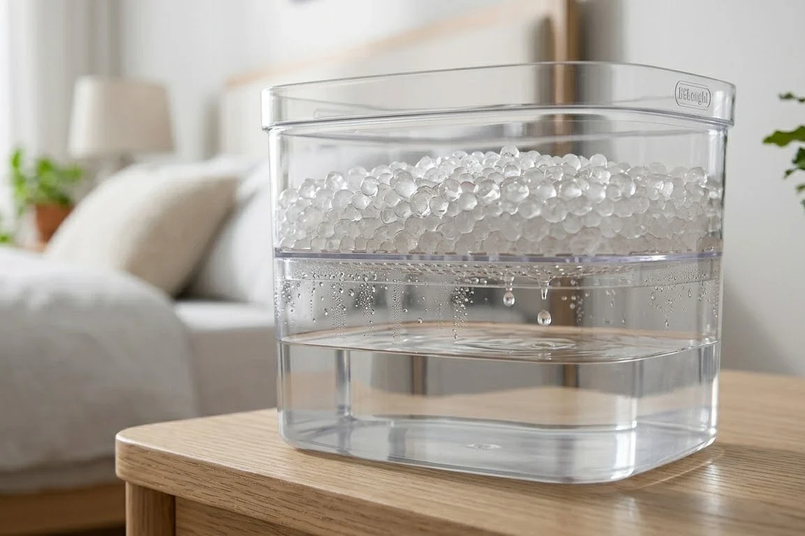 absorbeur humidité cristaux eau