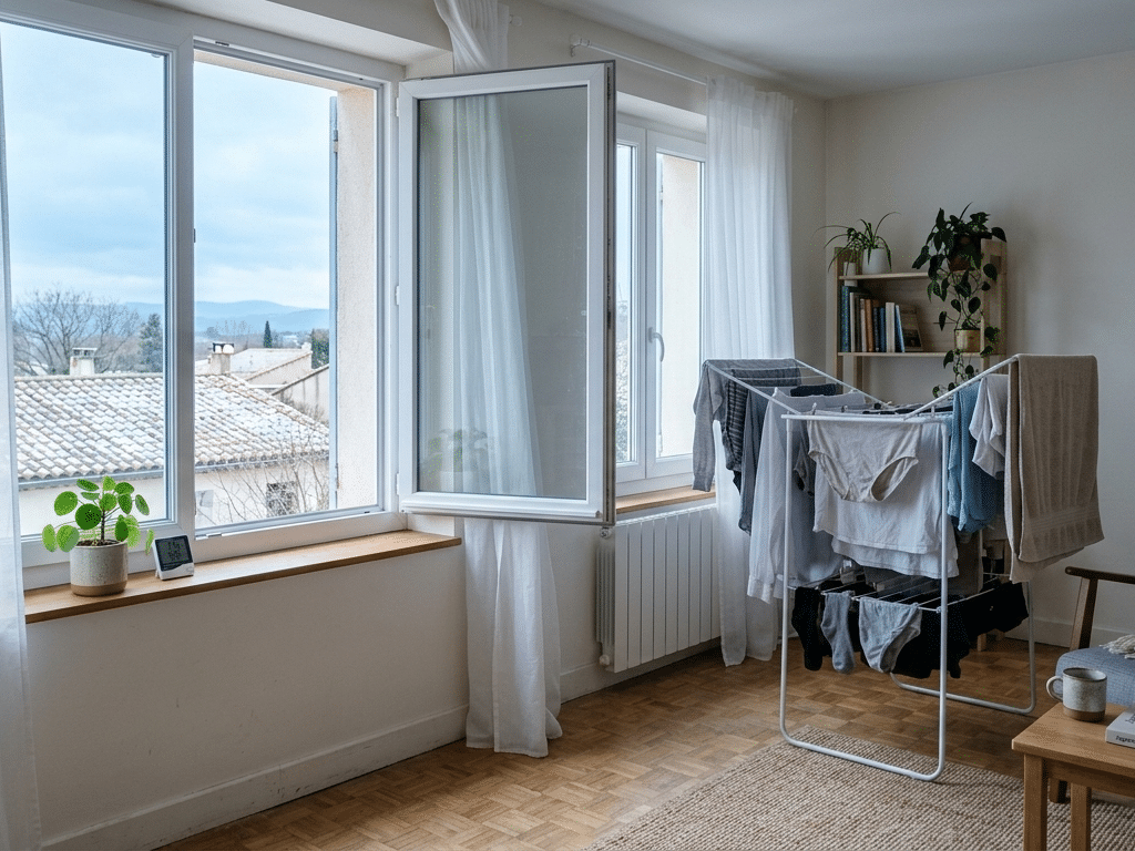 Aérer en hiver pour faire sécher son linge plus rapidement en appartement