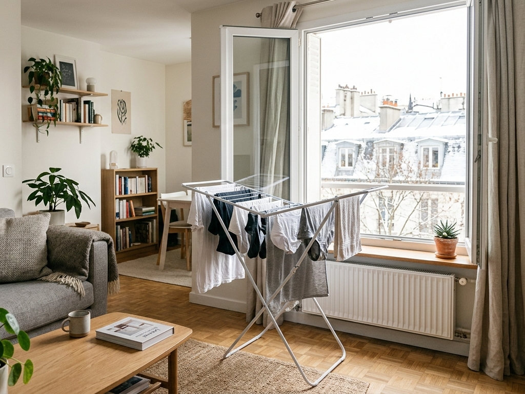 Circulation de l’air pour faire sécher son linge rapidement en appartement