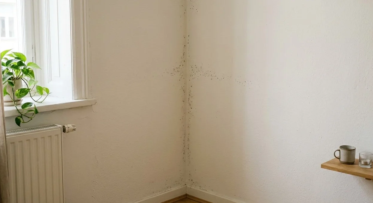 Moisissures sur un mur à cause de l’humidité