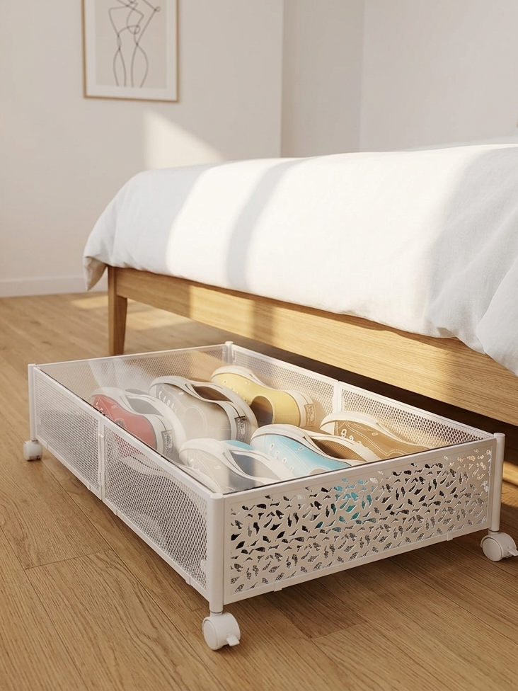 Tiroir de rangement sous le lit à roulettes SONGMICS pour chaussures dans un petit appartement
