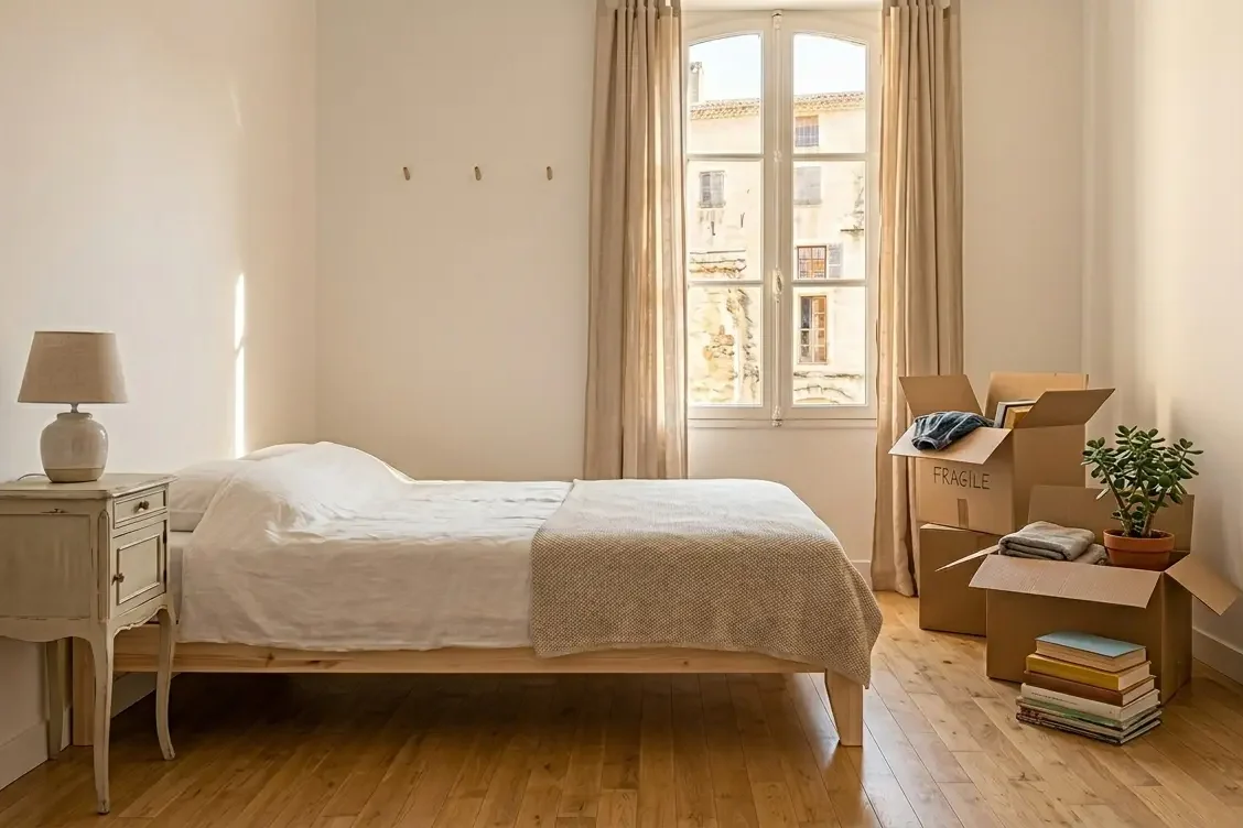 Chambre montée en premier lors d'un déménagement dans un petit appartement