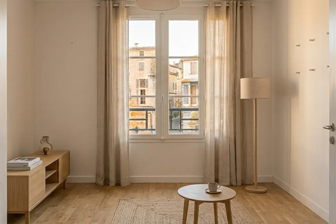 Petit appartement deux semaines après emménagement — minimaliste et organisé sans excès