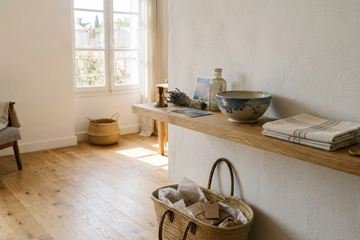 Souvenirs de voyage intégrés intentionnellement dans la décoration d'un petit appartement